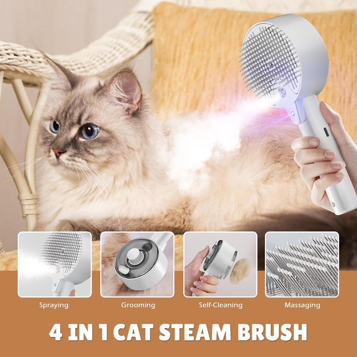 Transform Your Cat's Grooming Routine with Our Cat Steam Brush for Shedding