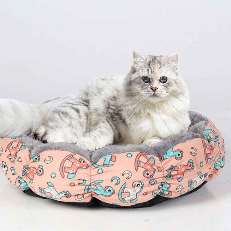 Donut Bed For Puppy And Kitten Round Fluffy Pet Bed
