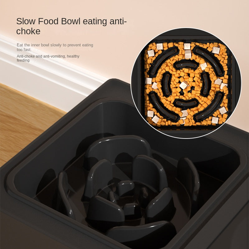 Stainless Stand Adjustable Height Pets Feeding Dish Bowl