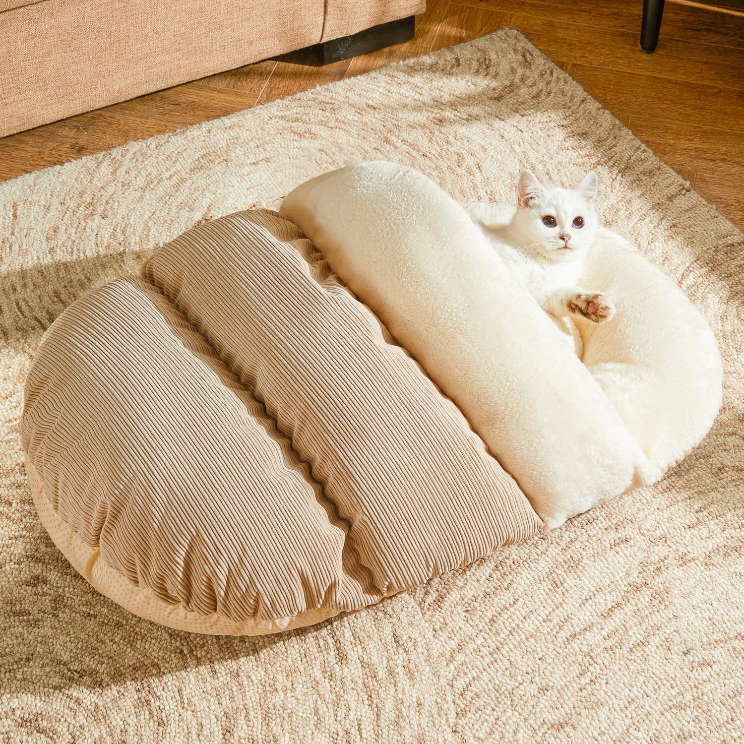 Ultra Soft Cute Plush Slipper Cat Cave Bed