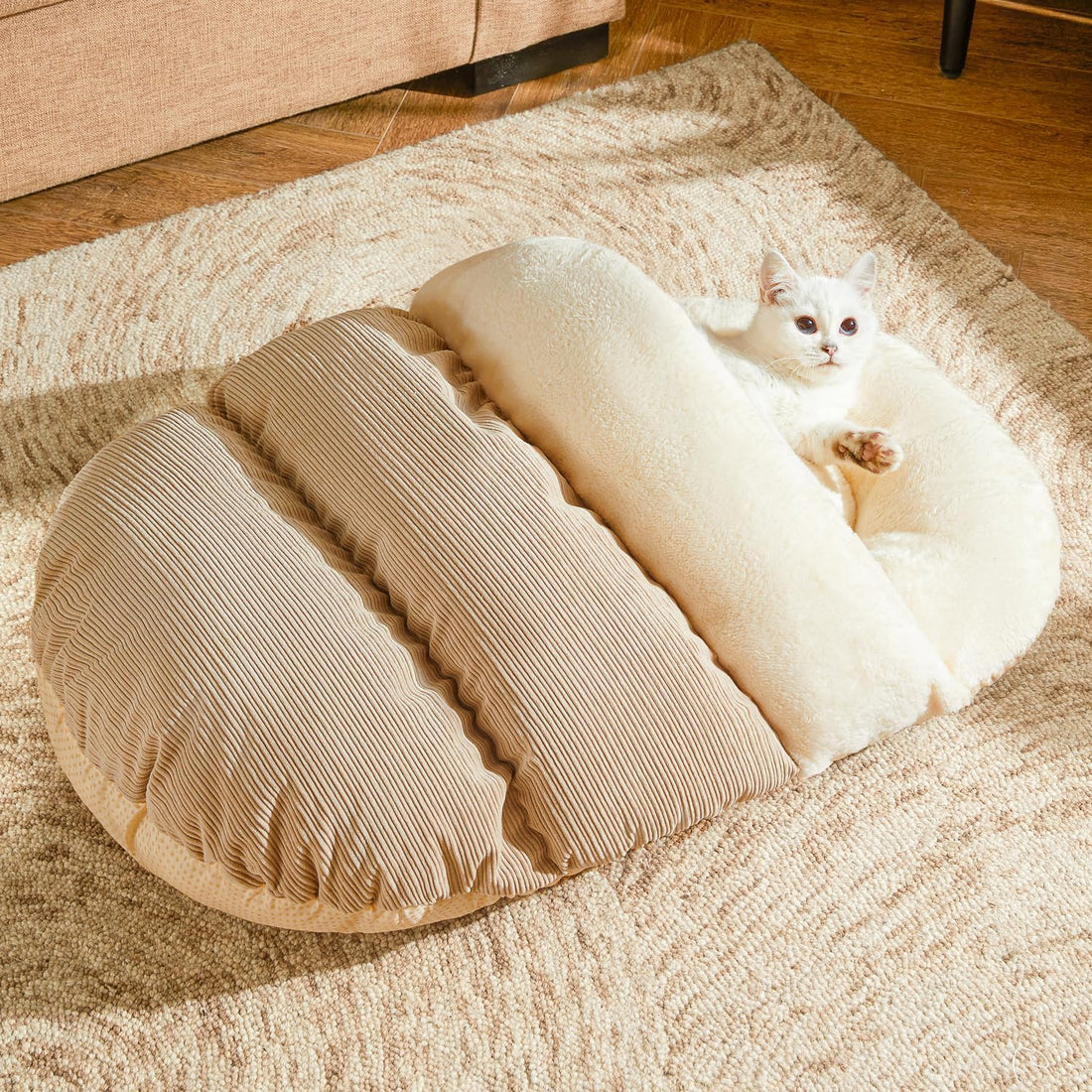 Ultra Soft Cute Plush Slipper Cat Cave Bed