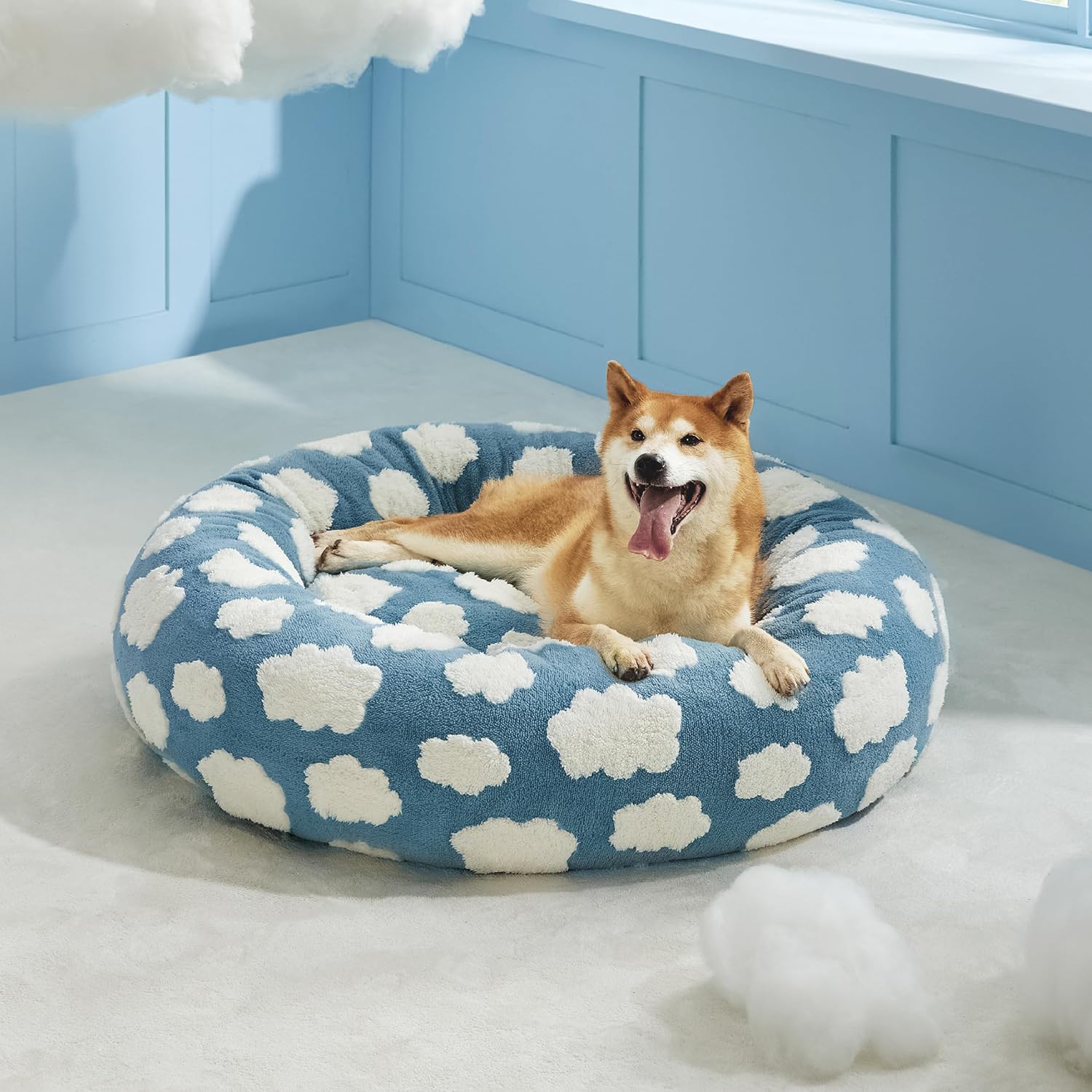 Round Donut Small Dog Calming Pet Beds