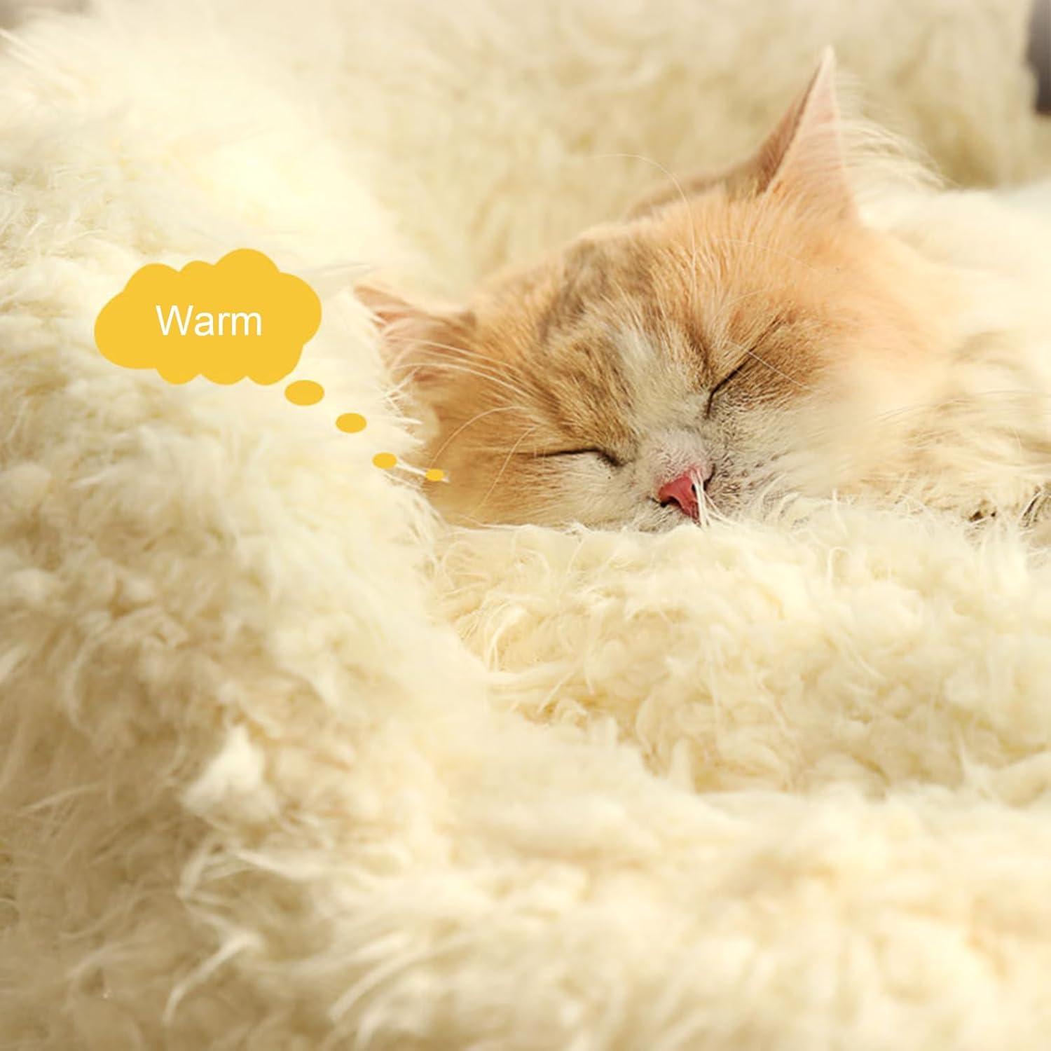 Calming Dog Cat Beds With Detachable Plush Pads