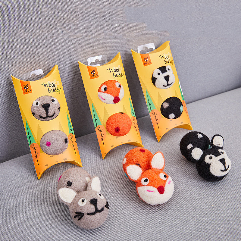 Colorful Felt Stretch Ball Cat Chew Toy