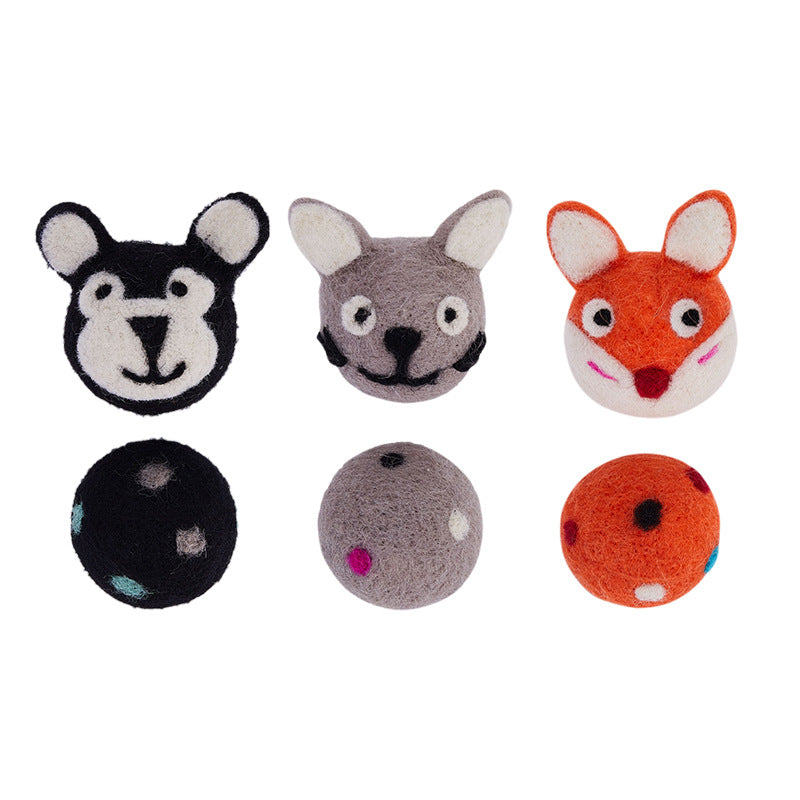 Colorful Felt Stretch Ball Cat Chew Toy