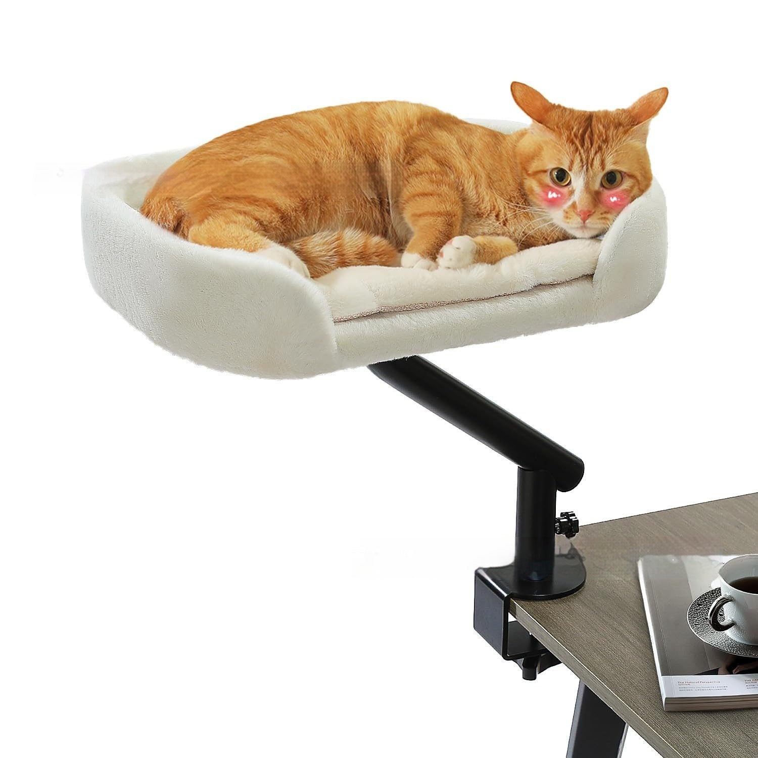 Desktop Cat Bed With Rotating And Adjustable-height