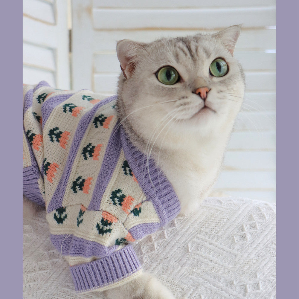 Retro Purple Flower Sweater