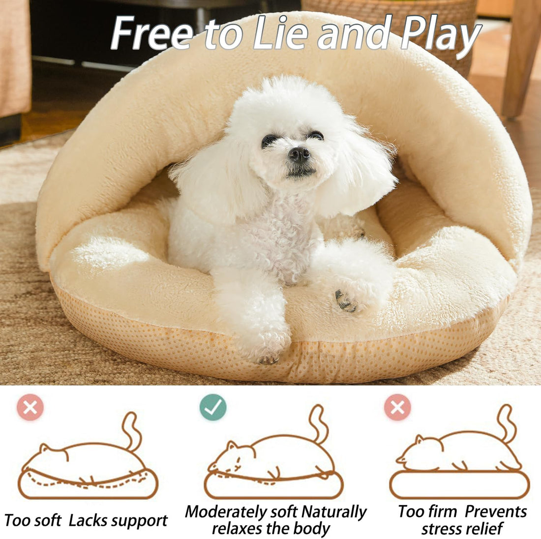 Ultra Soft Cute Plush Slipper Cat Cave Bed