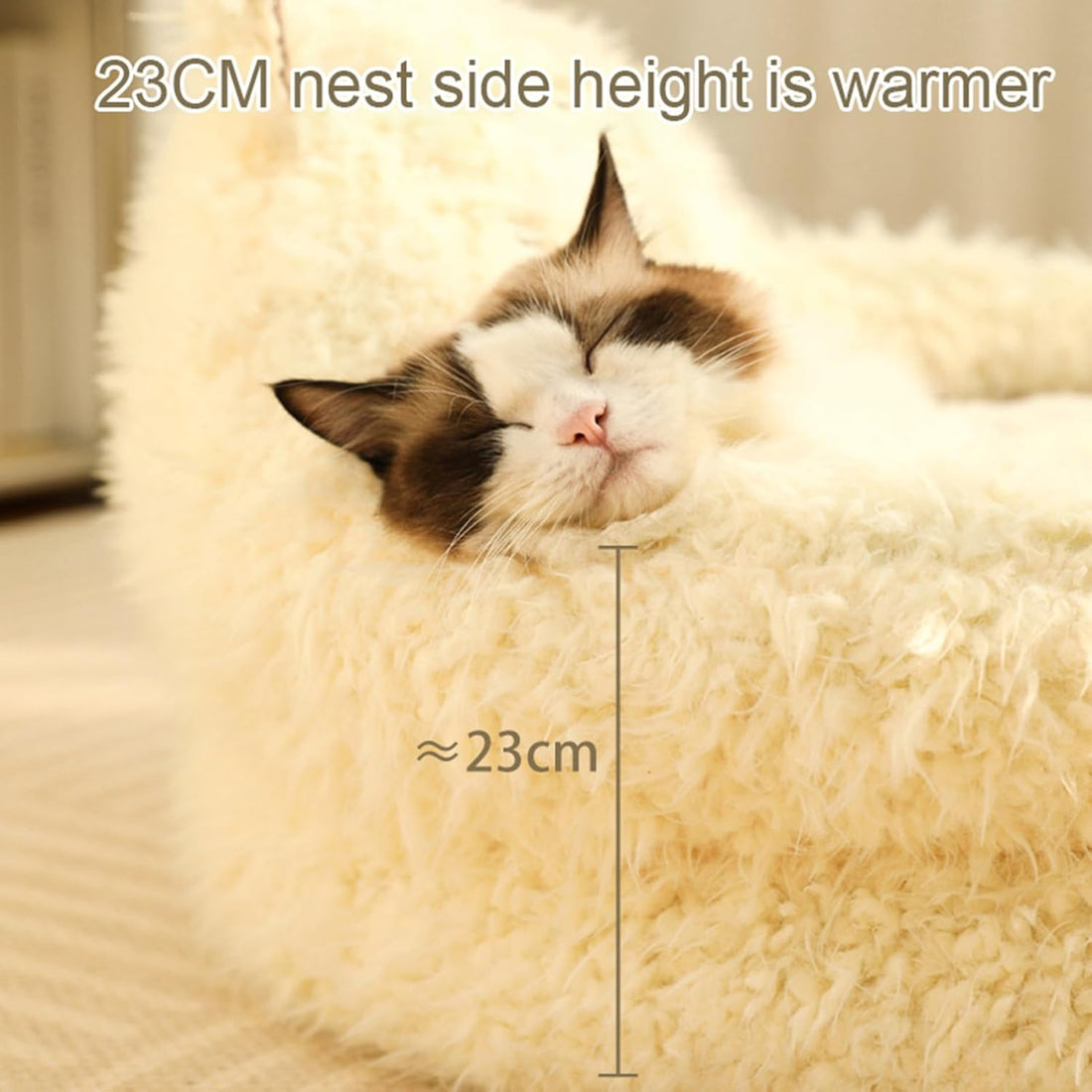 Calming Dog Cat Beds With Detachable Plush Pads