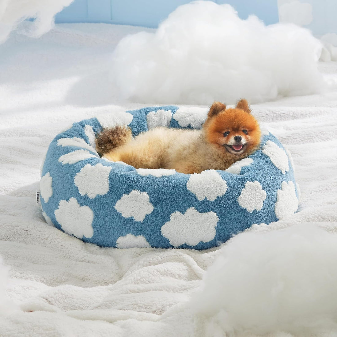 Round Donut Small Dog Calming Pet Beds