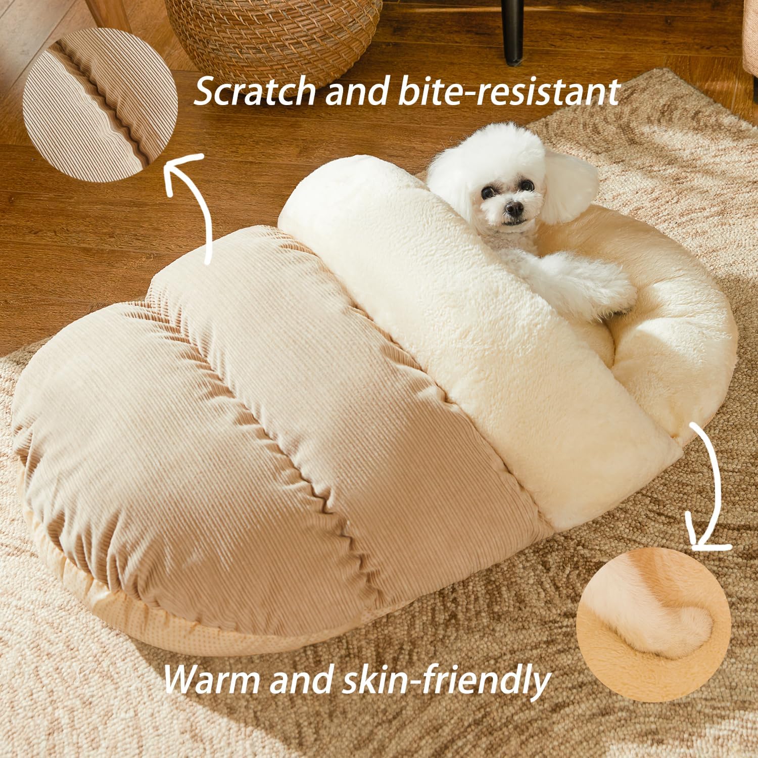 Ultra Soft Cute Plush Slipper Cat Cave Bed