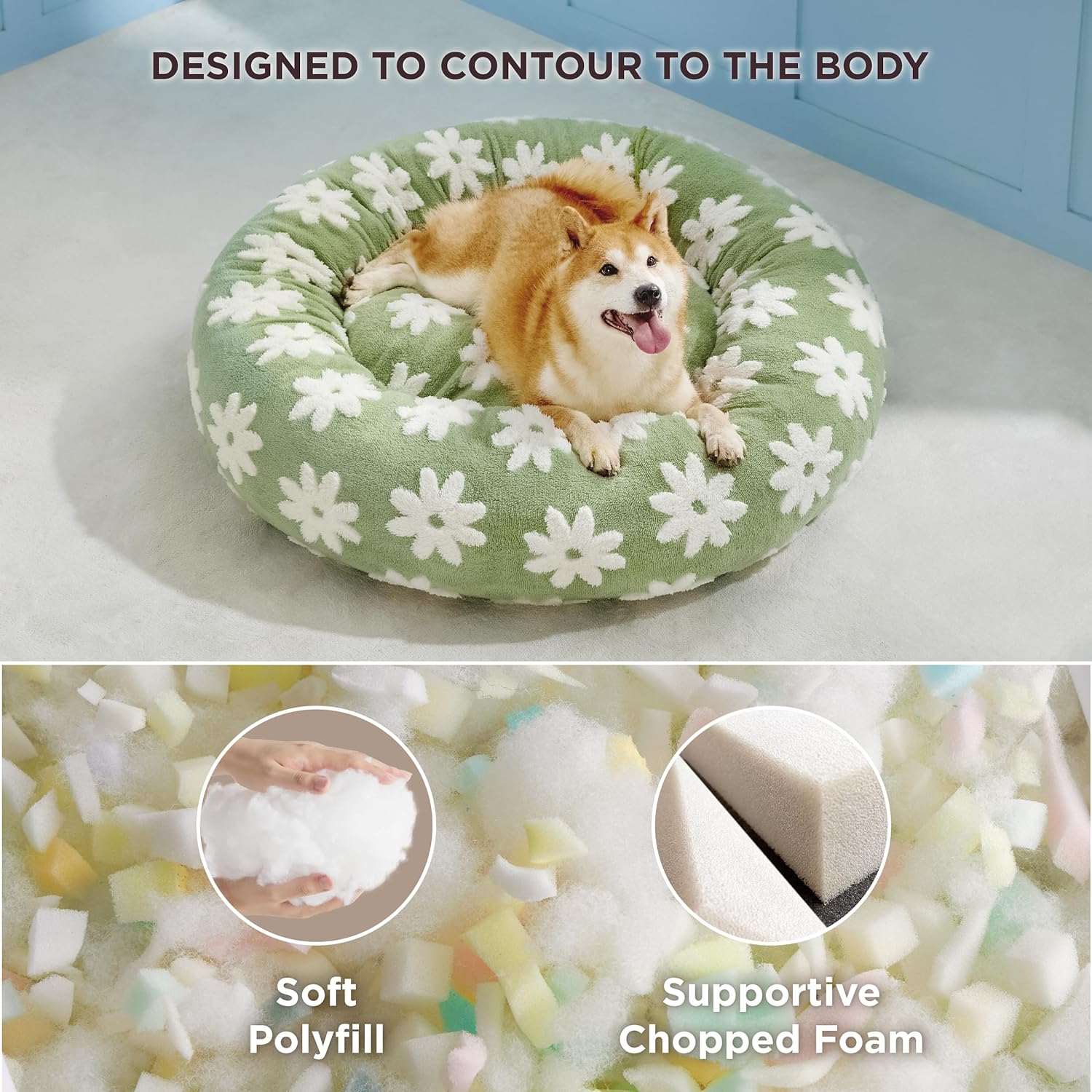 Round Donut Small Dog Calming Pet Beds
