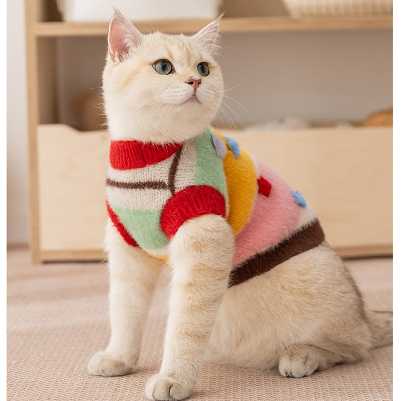 Cat Cartoon Star Striped Parent-child Sweater