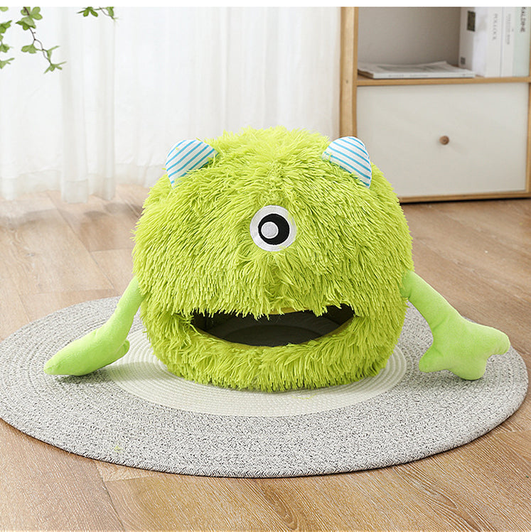 Washable Fluffy Round Non Slip Calming Soft Pet Bed