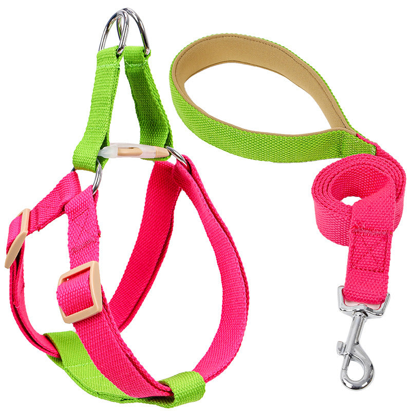 Color Pet Drawstring Leash Vest-style