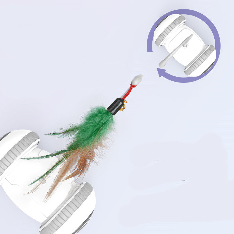 Interactive With Interchangeable Heads Pet Feather Toys
