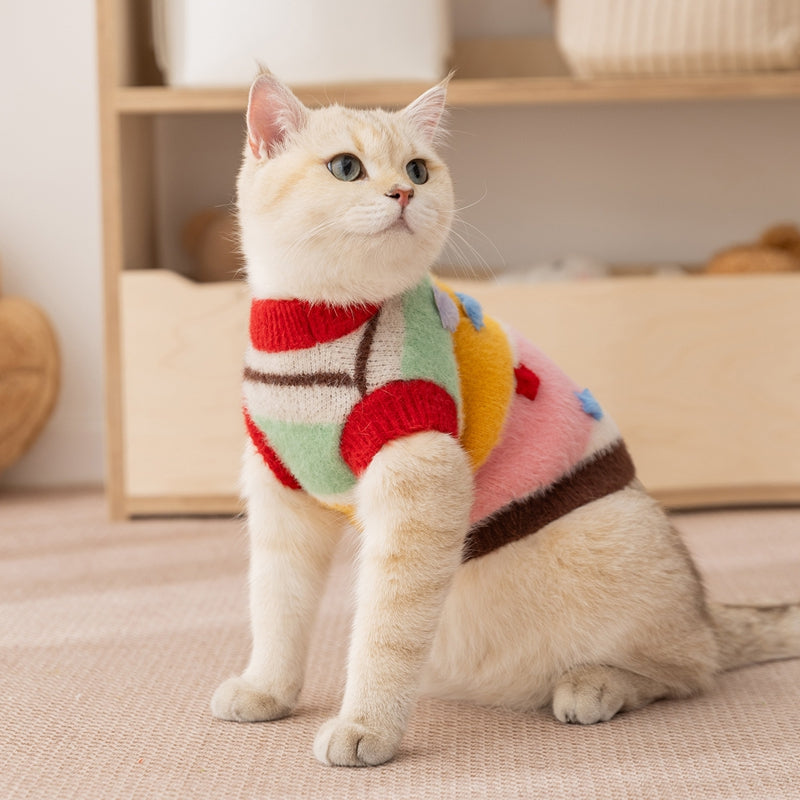 Cat Cartoon Star Striped Parent-child Sweater