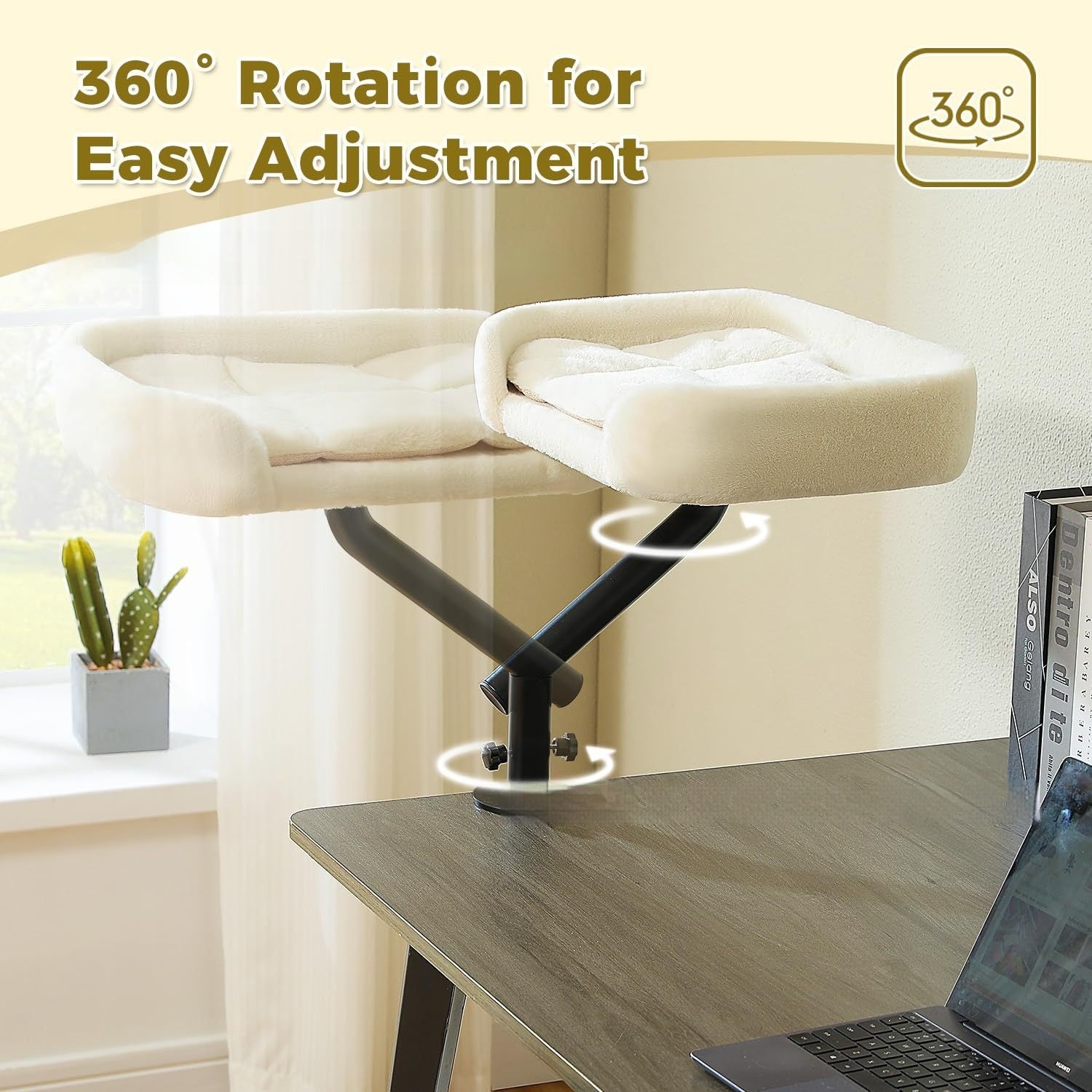 Desktop Cat Bed With Rotating And Adjustable-height