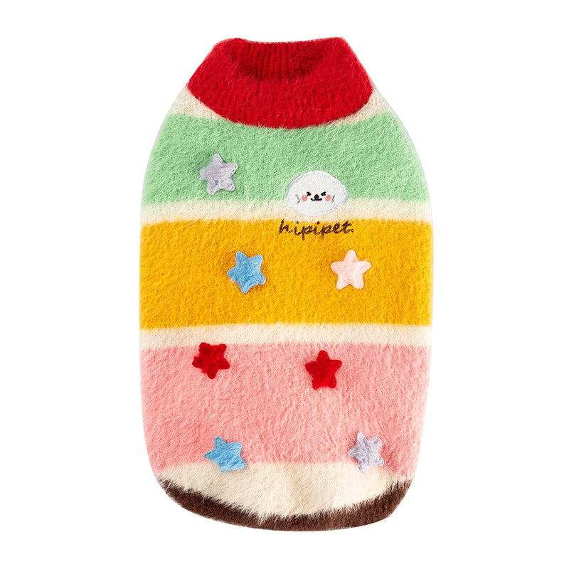 Cat Cartoon Star Striped Parent-child Sweater