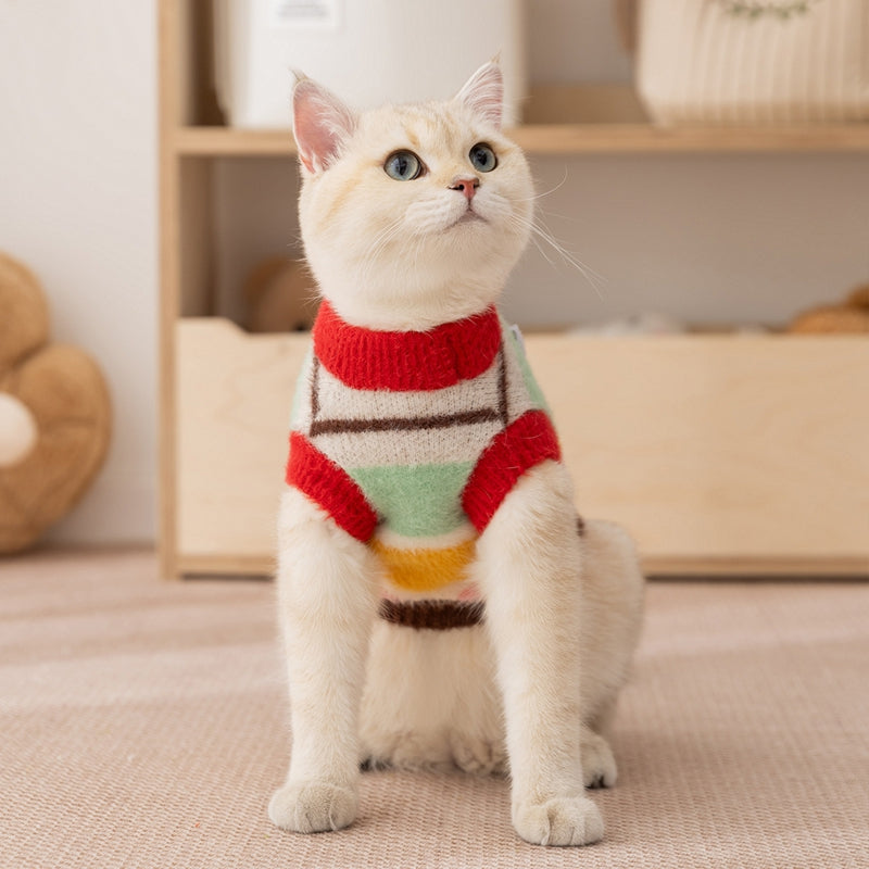 Cat Cartoon Star Striped Parent-child Sweater