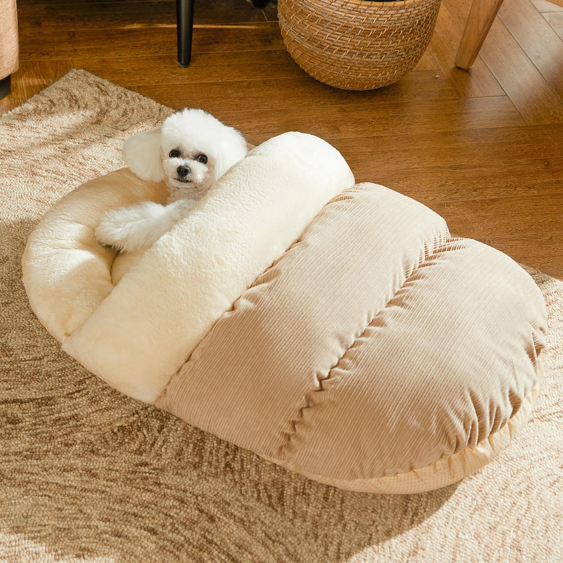 Ultra Soft Cute Plush Slipper Cat Cave Bed