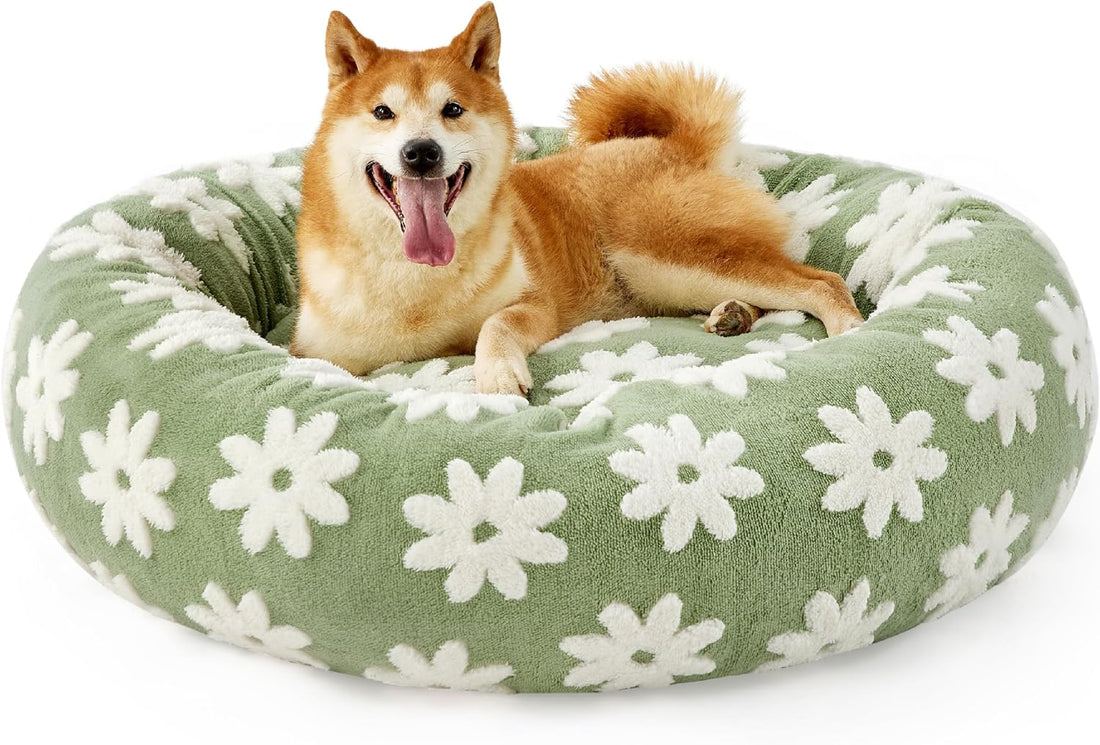 Round Donut Small Dog Calming Pet Beds