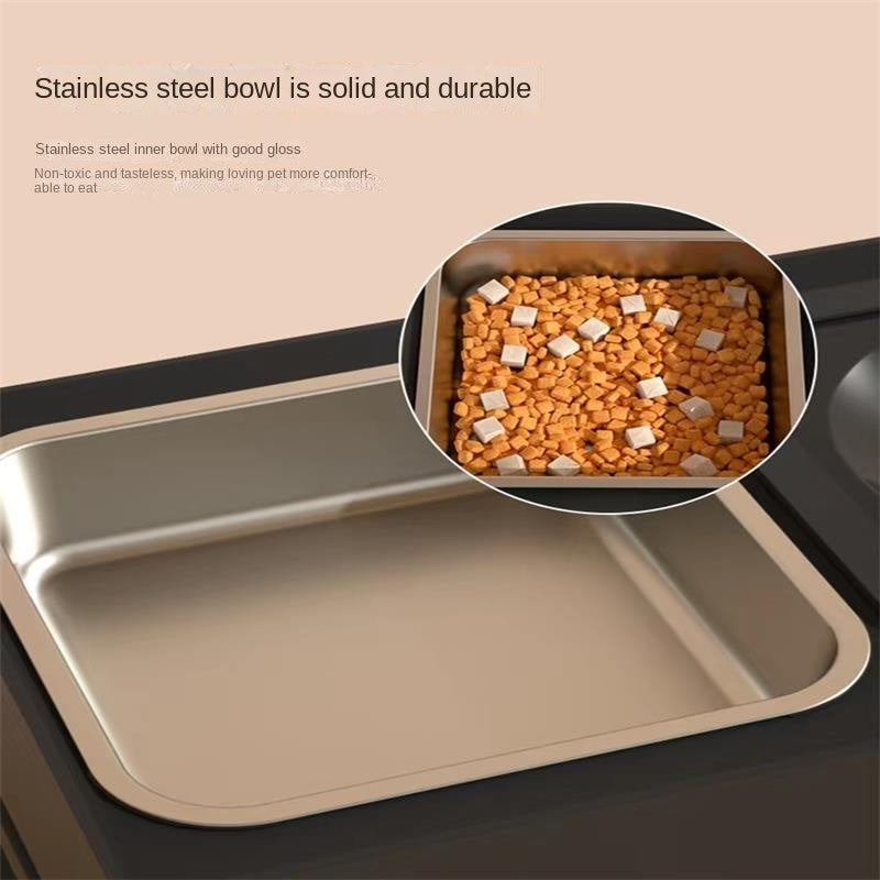 Stainless Stand Adjustable Height Pets Feeding Dish Bowl