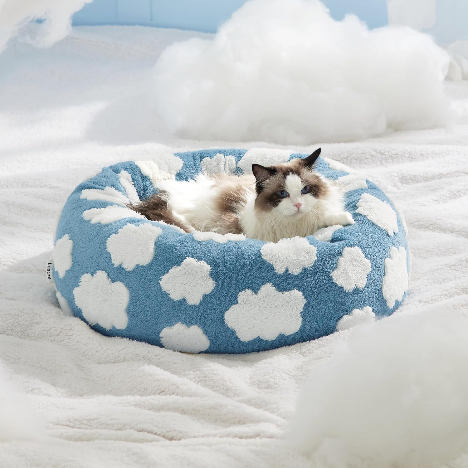 Round Donut Small Dog Calming Pet Beds
